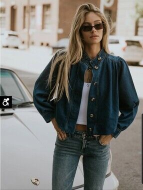 BOHME Marilyn Bubble Denim Jacket Size M